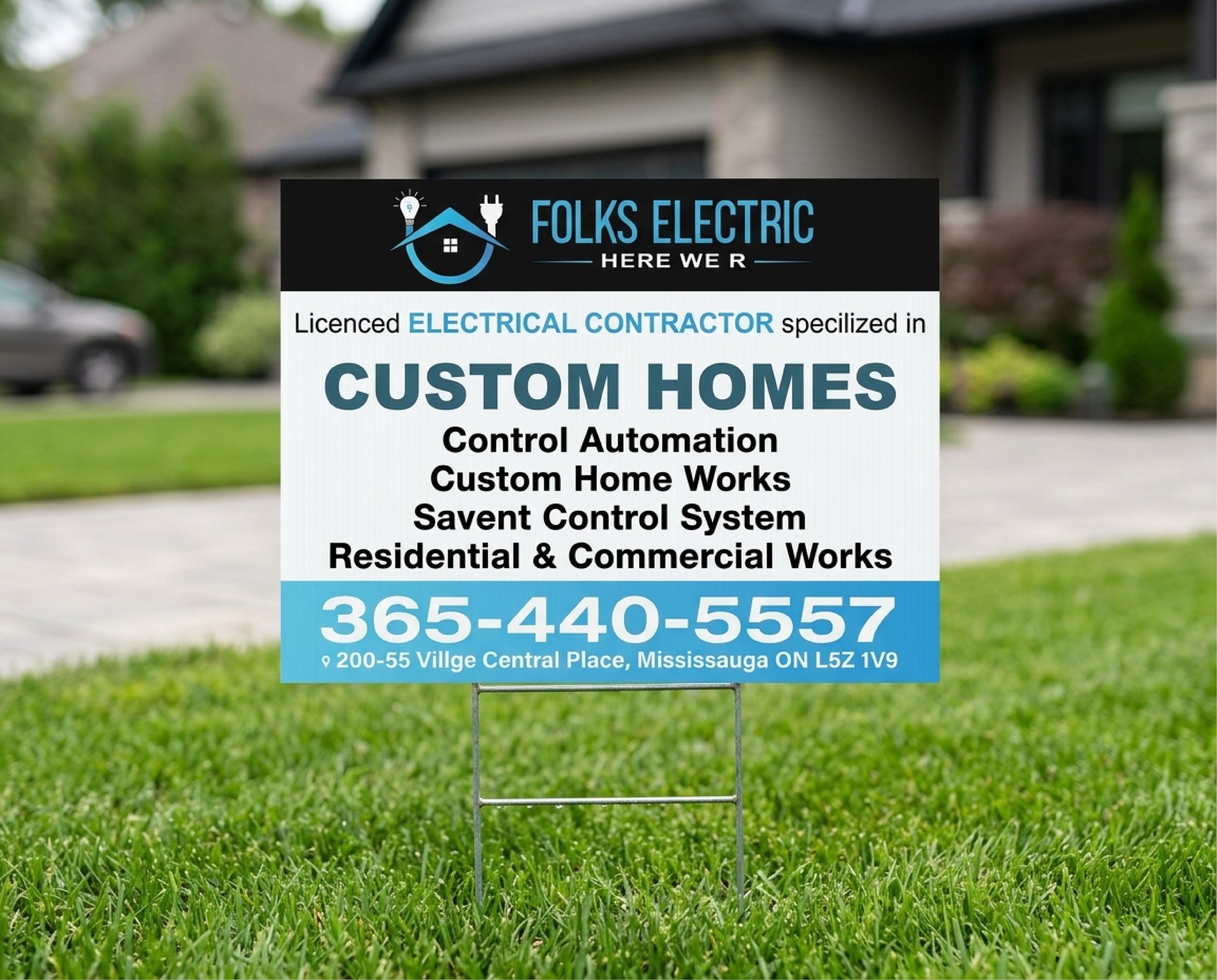 Folks Electric lawn sign